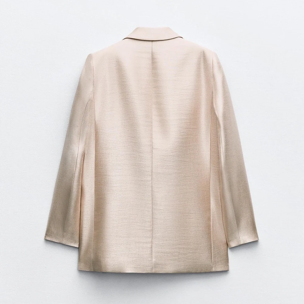 NWT ZARA SHINY EFFECT BLAZER XS - Picture 3 of 3